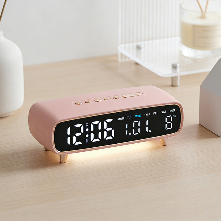 Digital radio alarm clock with temperature and date display Bowlift
