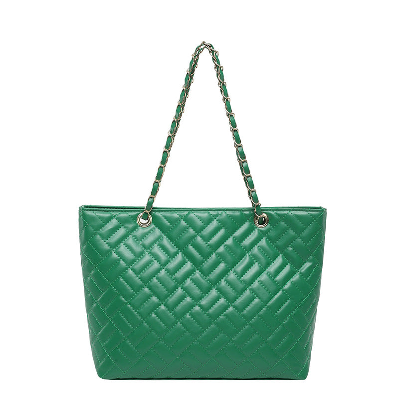 WoQuilted Tote Bag with Chain Handles Bowlift