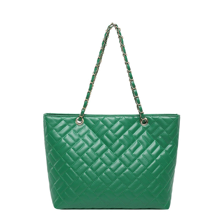 WoQuilted Tote Bag with Chain Handles Bowlift