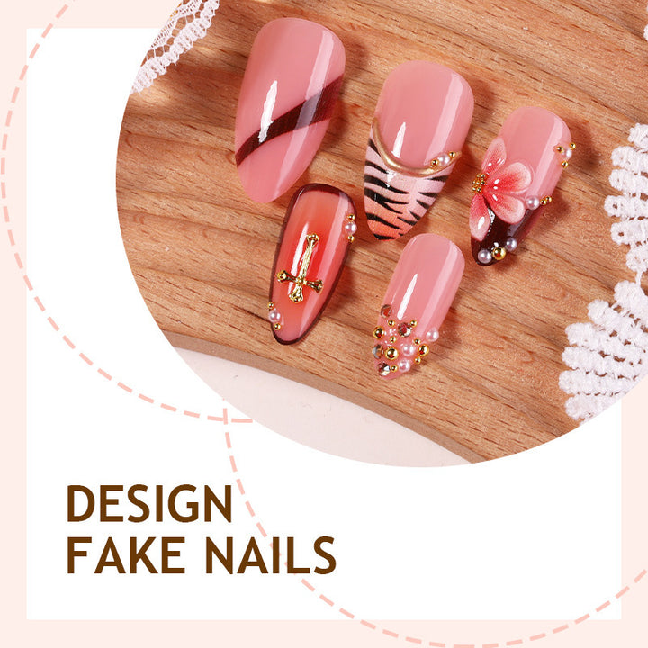 Creative nail art set with floral and glamorous accents Bowlift