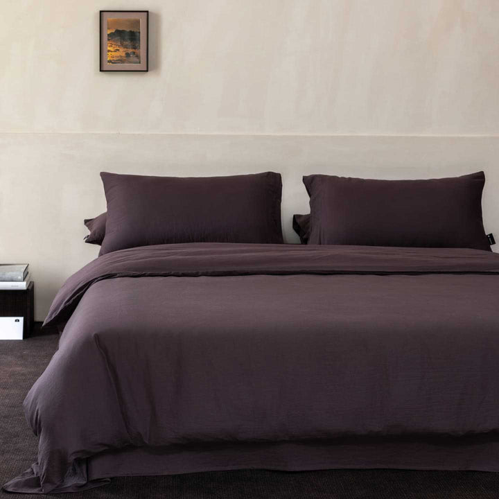 Bedding set made of linen-cotton blend with natural stonewash look