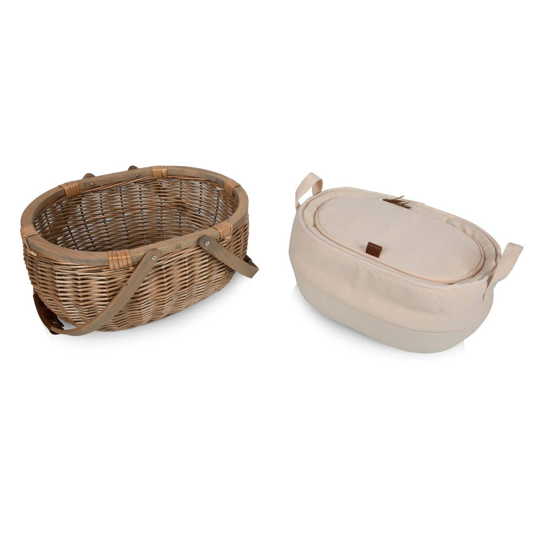 Women’s picnic basket with removable wooden lid and practical carrying handle Bowlift