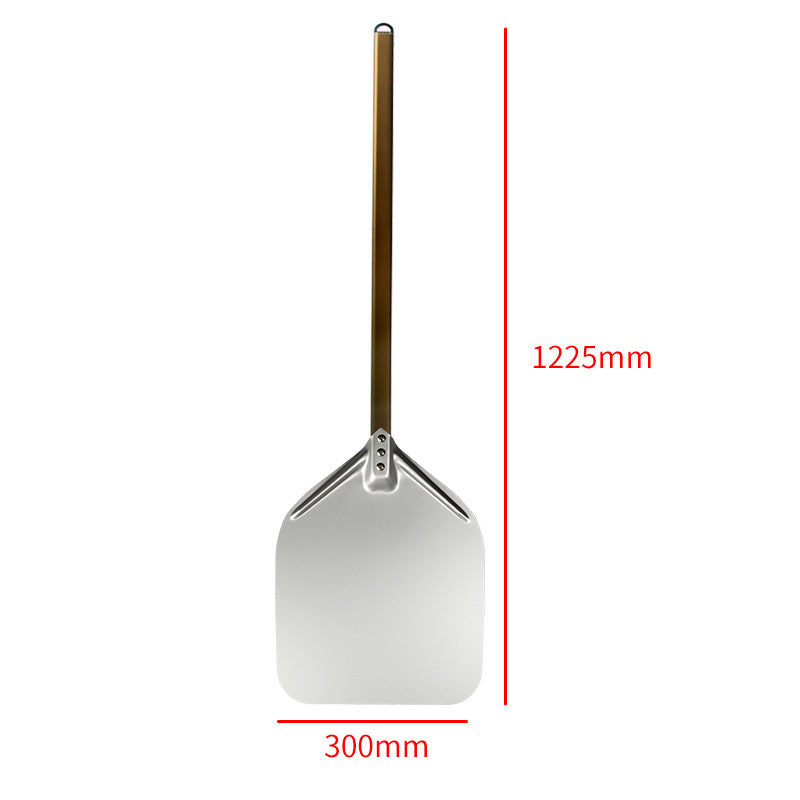 extra-long wooden handled aluminum pizza peel with flat square paddle Bowlift