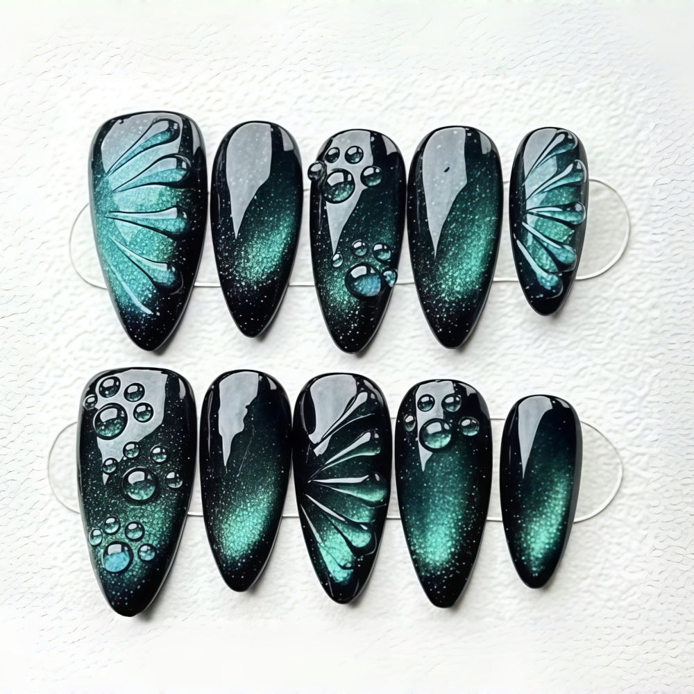 Artificial nails with shimmering wave design Bowlift
