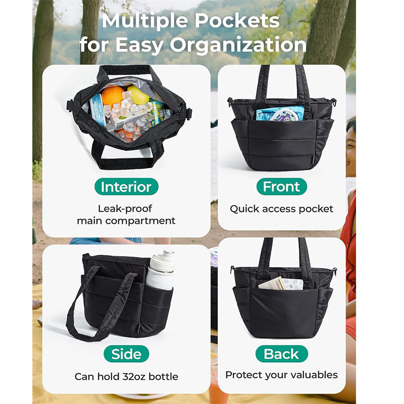 Stylish tote bag with insulated compartments Bowlift