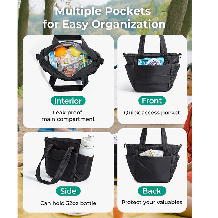 Stylish tote bag with insulated compartments Bowlift