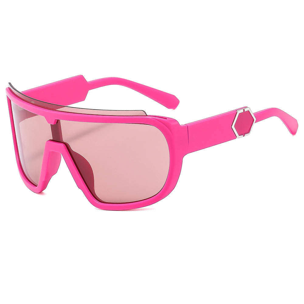 Women's sporty sunglasses with futuristic design and wide front Bowlift