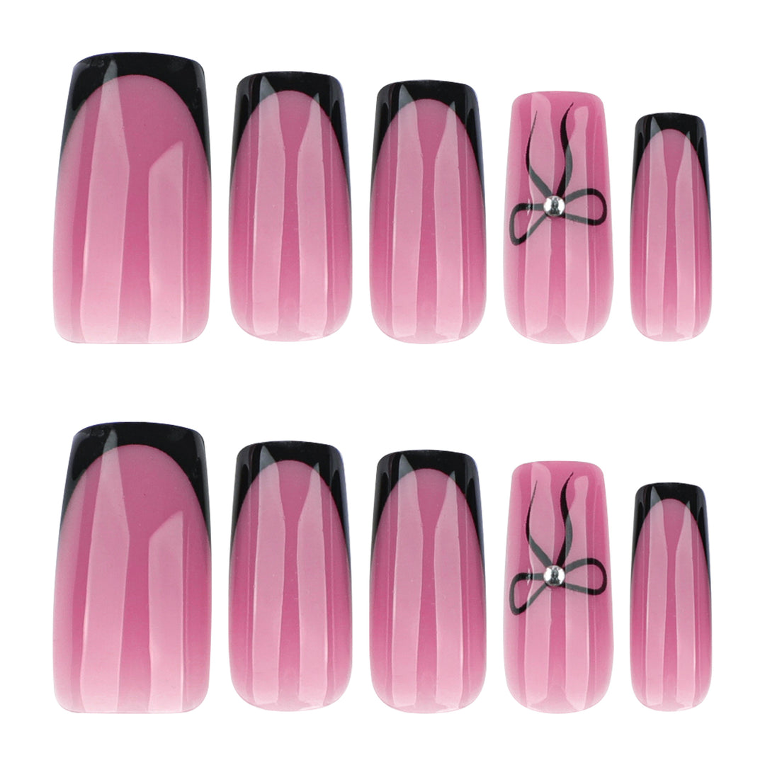 Elegant Nail Extensions with Unique Flower Design Bowlift