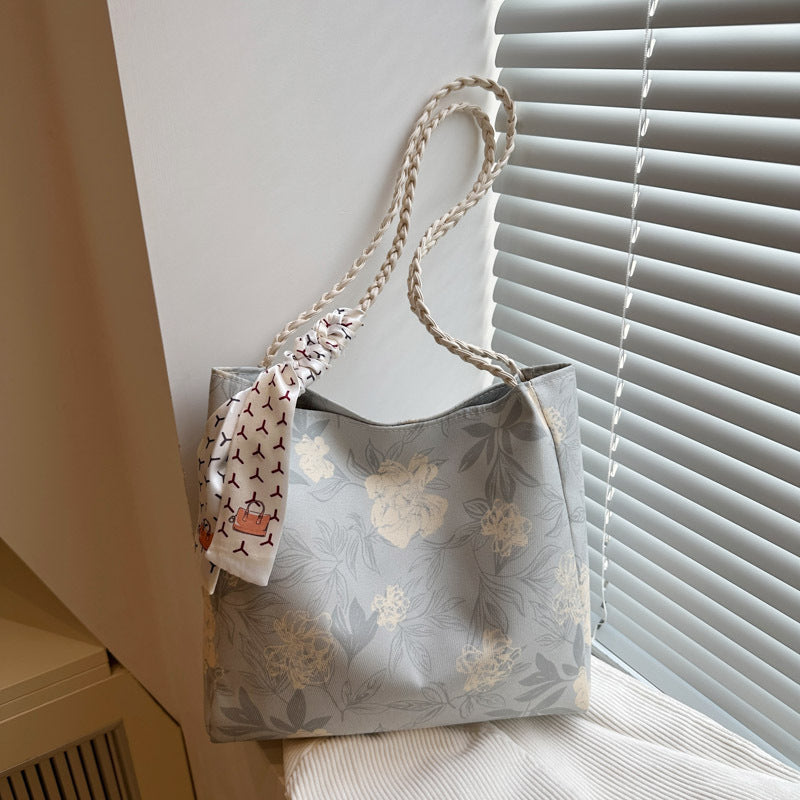 Floral Patterned Shoulder Tote Bag Bowlift