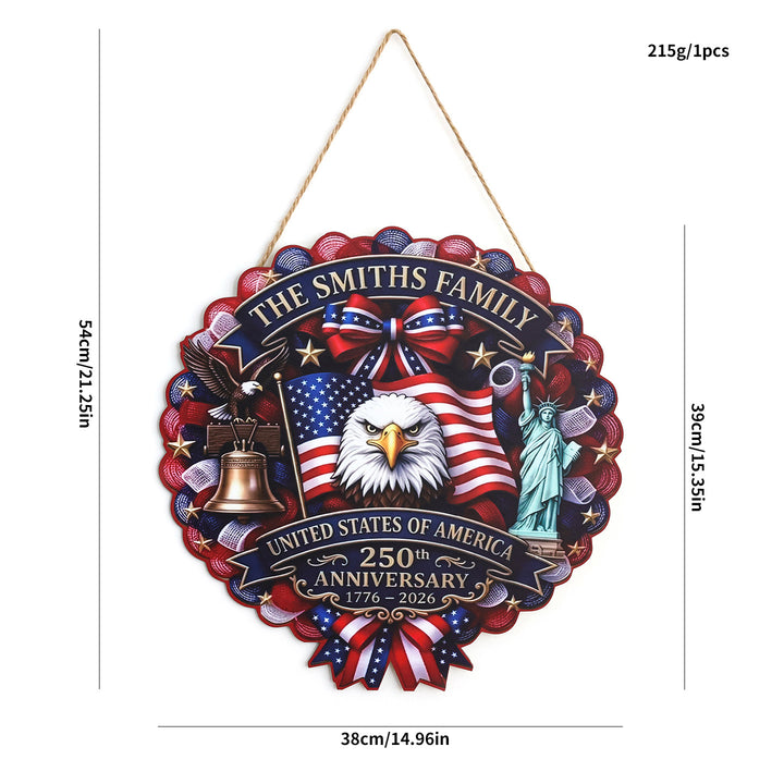 Unisex nan Patriotic Americana Burlap Ribbon Star Door Wreath with Jute Hanger Bowlift