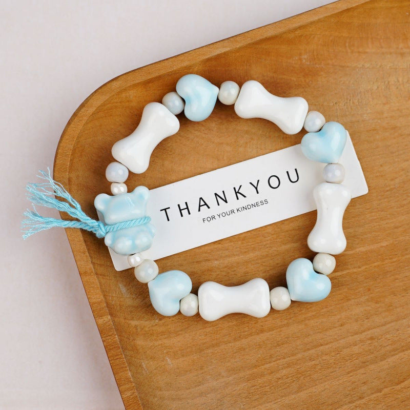 Heart-Shaped Beaded Bracelet Bowlift