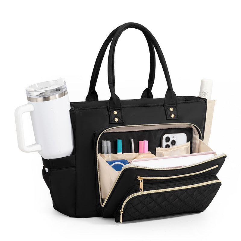 Handbag with Elegant Quilted Look Bowlift