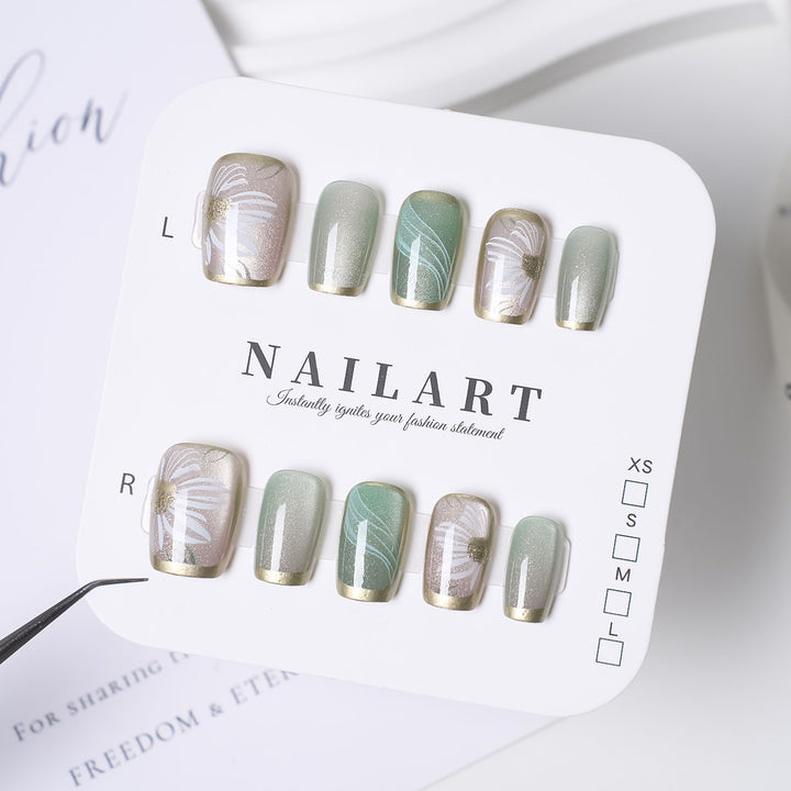 Cute Animal-Themed Press-On Nail Art Set Bowlift