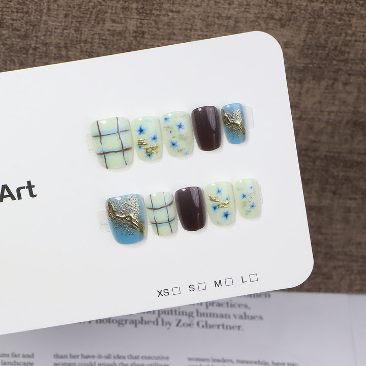 Artistic Abstract Press-On Nail Art Set Bowlift