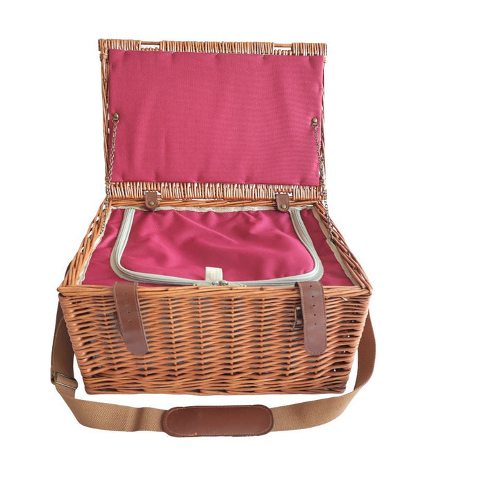 Ladies picnic basket with removable compartments and stylish checkered fabric Bowlift