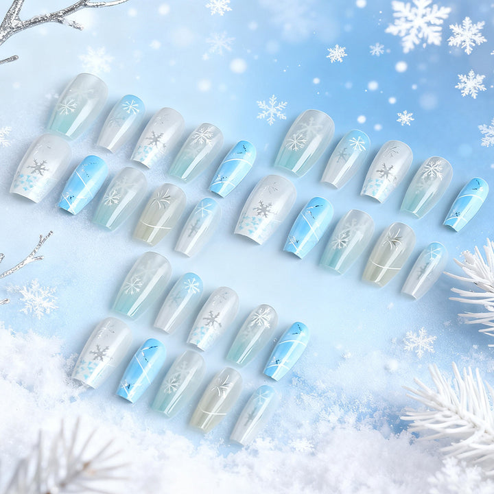 Festive Snowflake Press-On Nail Art Bowlift