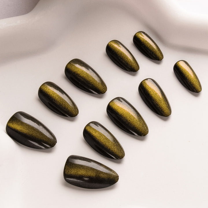 Premium Glossy Almond-Shaped Press-On Nails Bowlift
