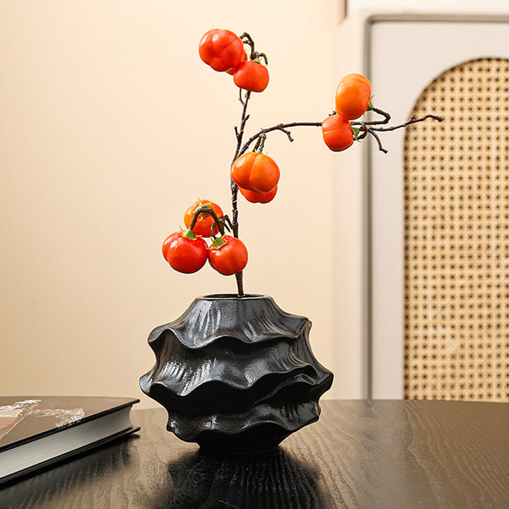 Artistic Wave-Shaped Ceramic Vase