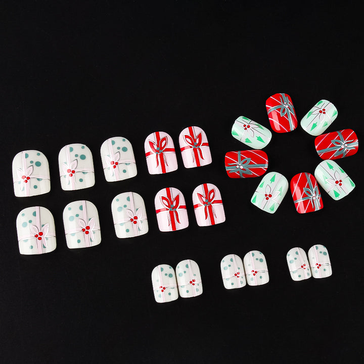 Festive Themed Press-On Nail Art Bowlift