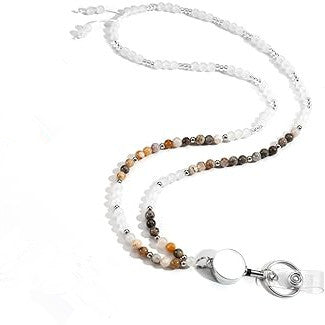 Beaded Eyewear Lanyard Necklace with Retractable Clip Bowlift