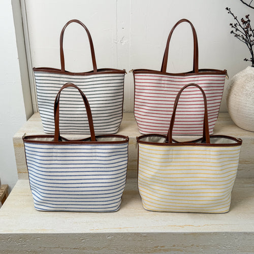 Reusable Striped Beach Tote Bowlift