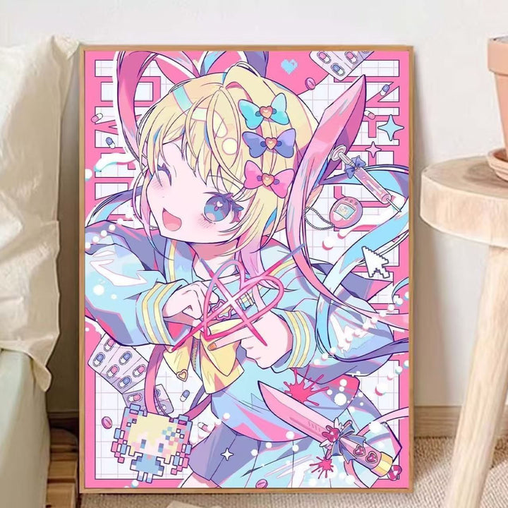 Whimsical Anime-Inspired Canvas Art Print Bowlift
