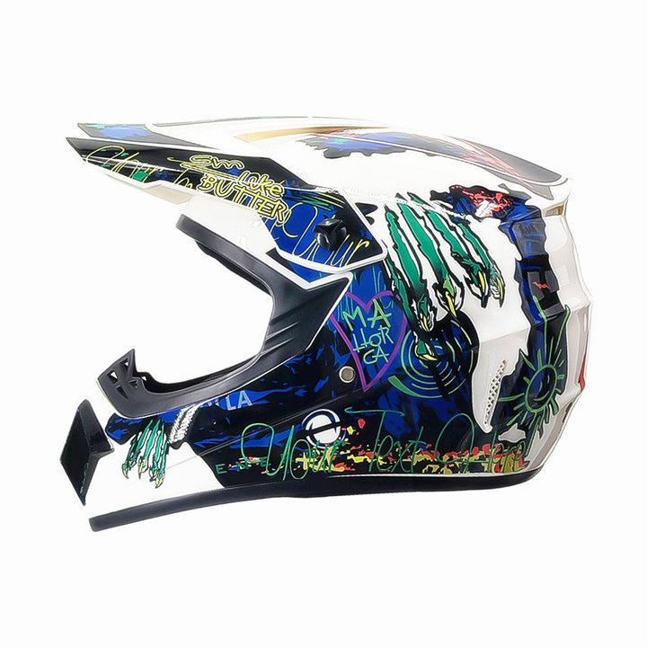 full-face motocross helmet with extended visor and reinforced chin guard Bowlift