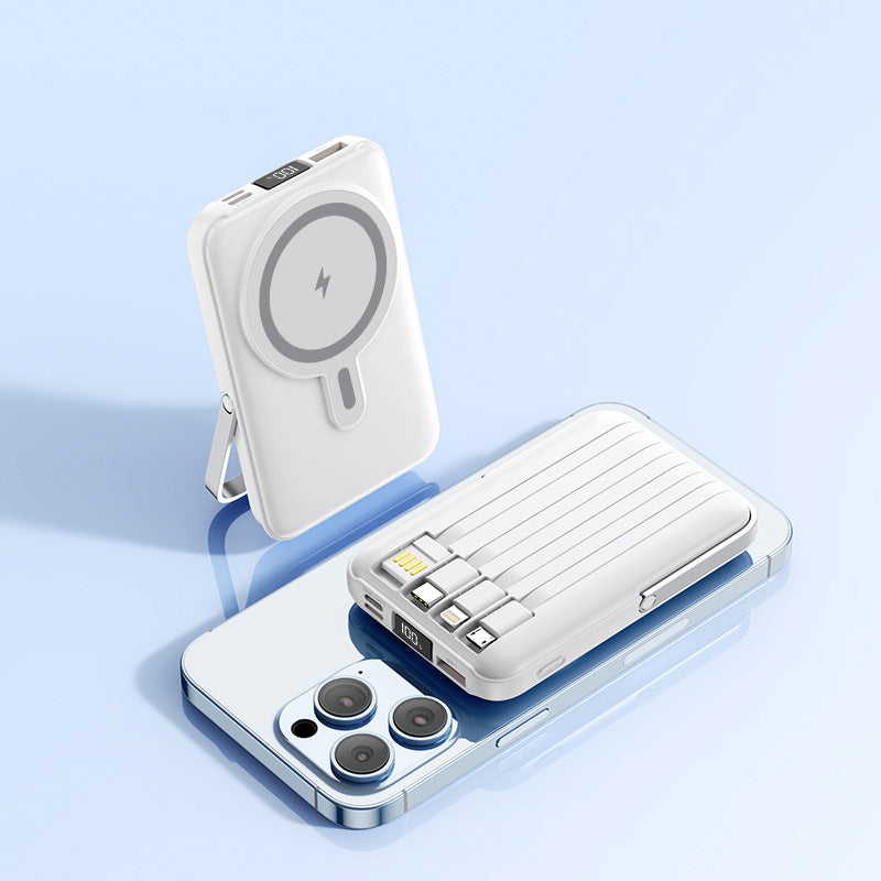 Portable power bank with multifunctional charging cables Bowlift
