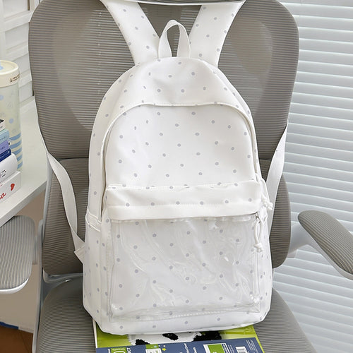 Stylish Polka Dot Patterned Backpack