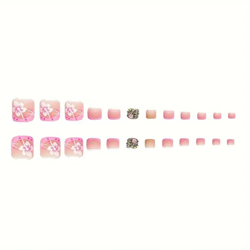 Floral Art Press-On Nail Set Bowlift