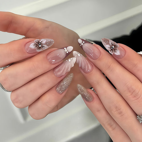 Luxurious Press-On Nail Art Set Bowlift