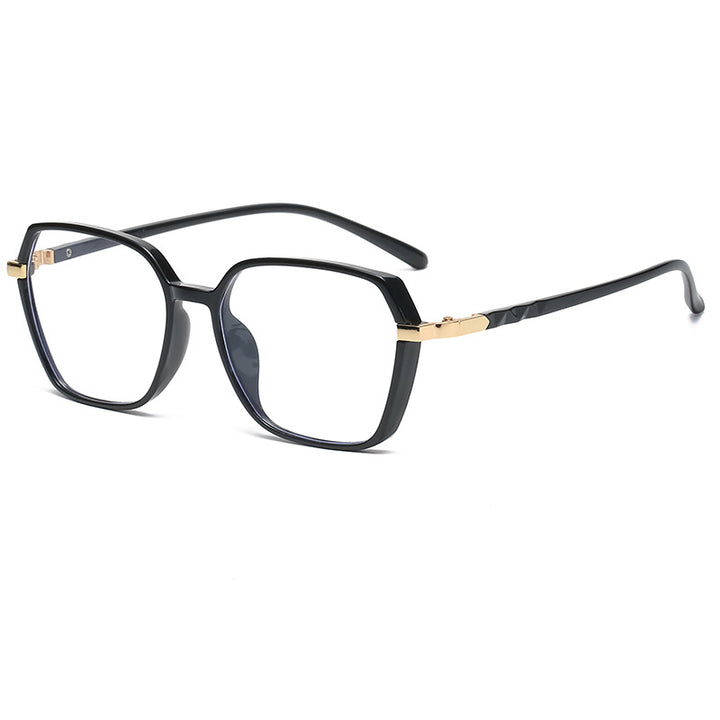 Ladies fashionable square reading glasses with golden accents Bowlift