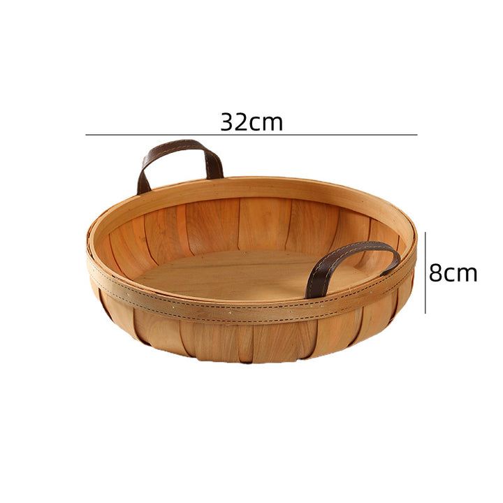 Unisex Handcrafted Basket with Leather Handles Bowlift
