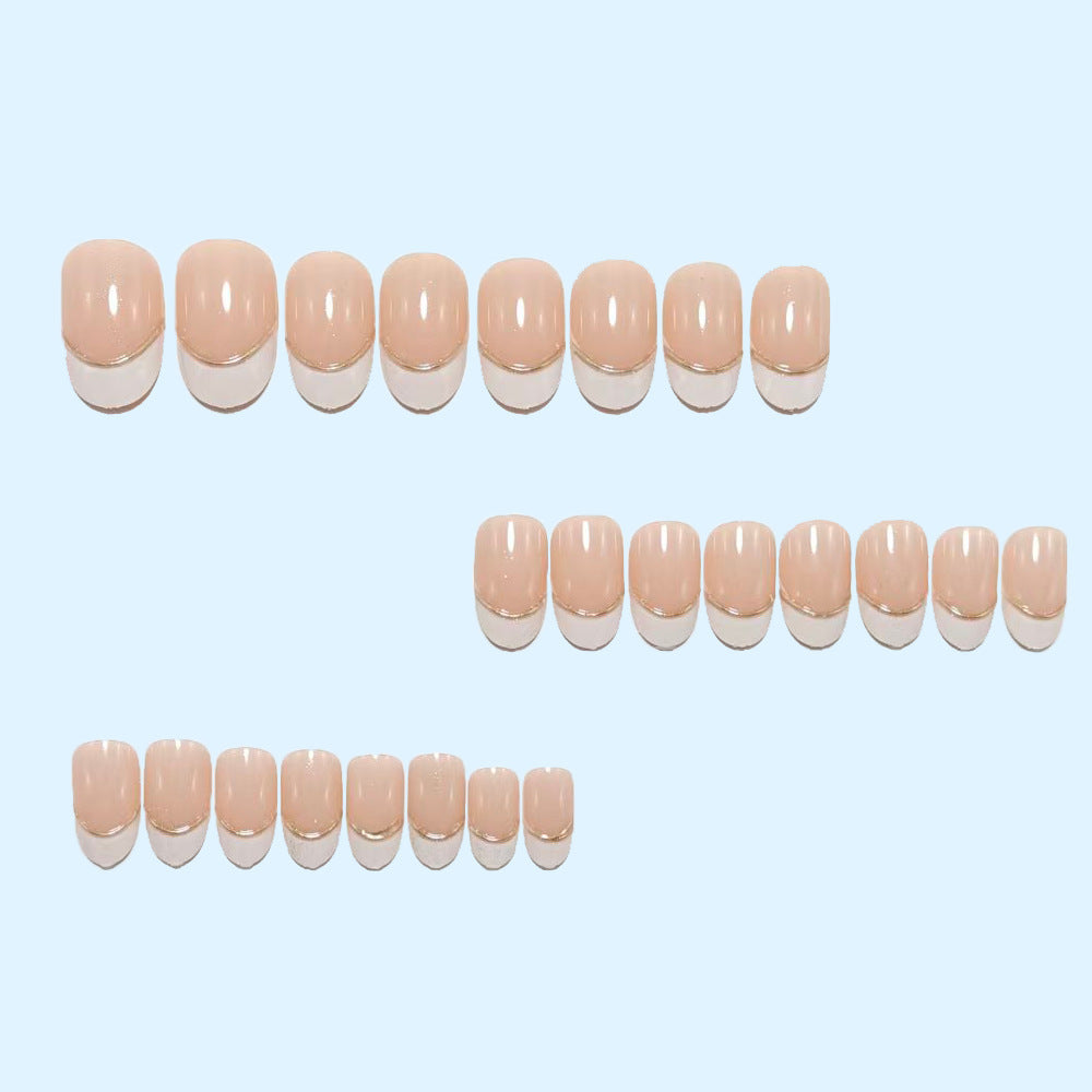 Elegant artificial nails with white French tip and glossy finish Bowlift