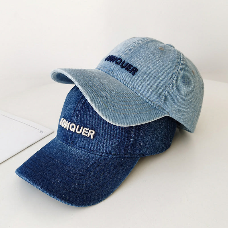 Women's Embroidered Casual Denim Cap Bowlift