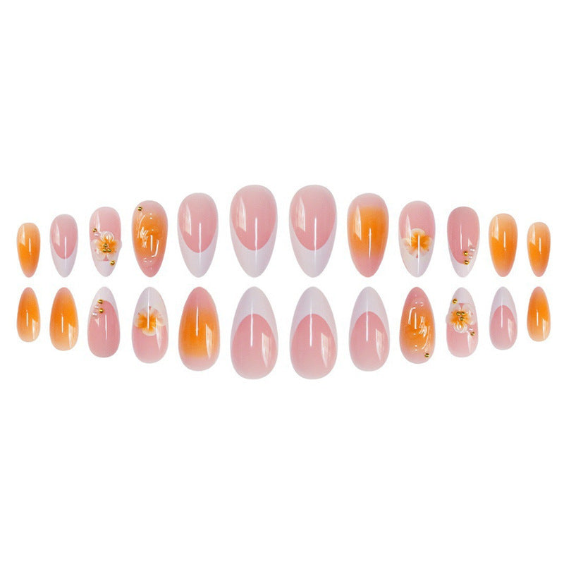 Decorative Floral Acrylic Nail Set Bowlift