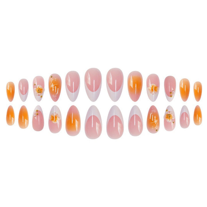 Decorative Floral Acrylic Nail Set Bowlift