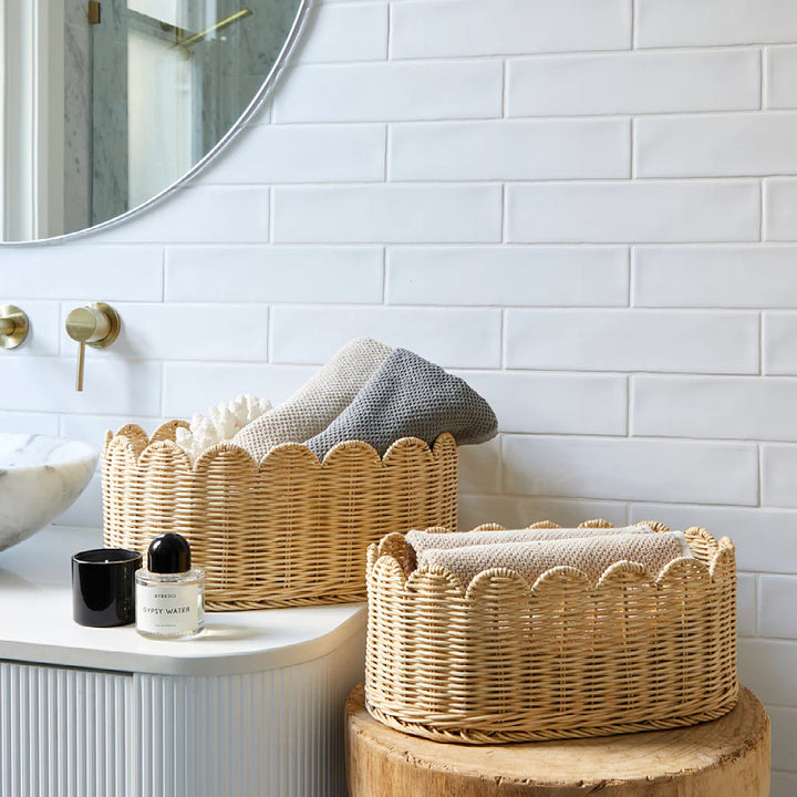 Decorative Scalloped Woven Storage Basket Bowlift 1787892970