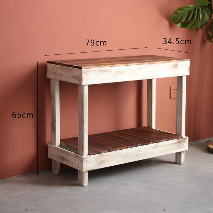 Handmade side table made of solid wood Bowlift