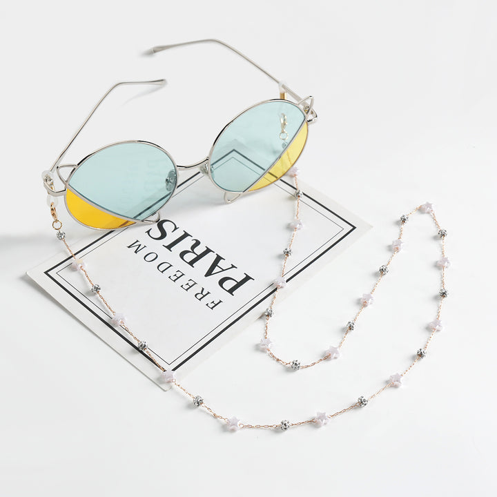 Pearl and Crystal Decor Eyewear Chain Bowlift