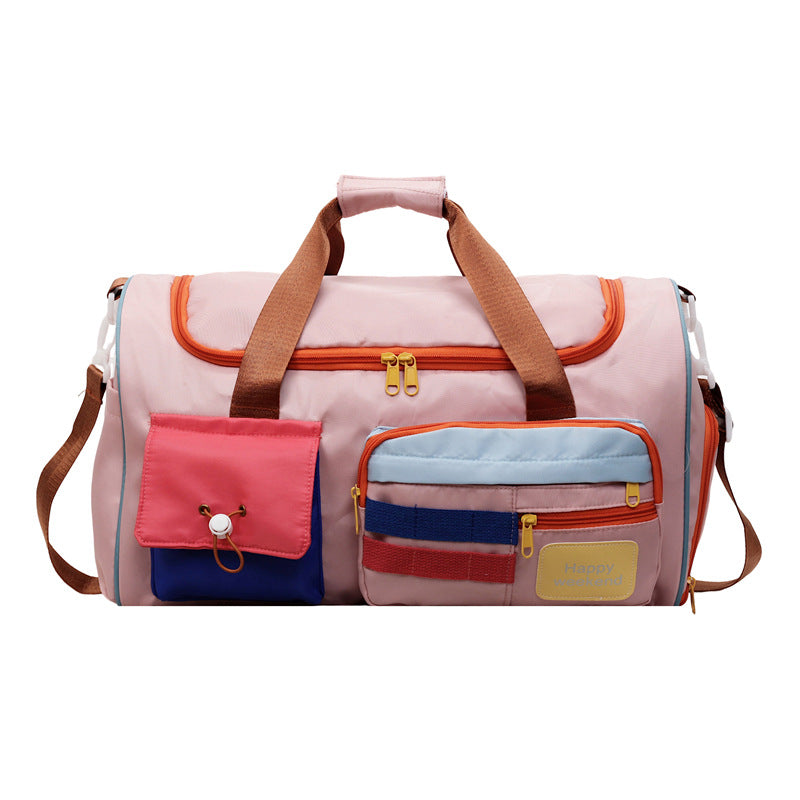 Colorful Multi-Pocket Travel Duffle Bag