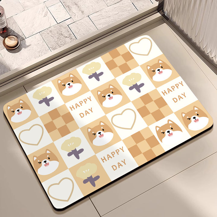 Cute Cartoon Pet-Themed Bath Mat Bowlift
