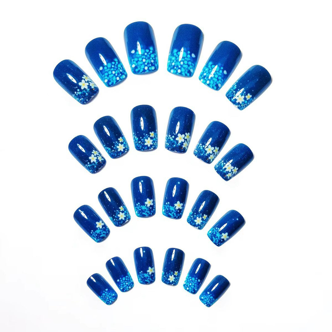 Floral Glittered Nail Art Bowlift