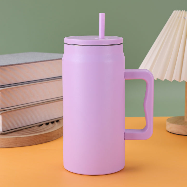 Ladies thermal mug with lid and straw Bowlift