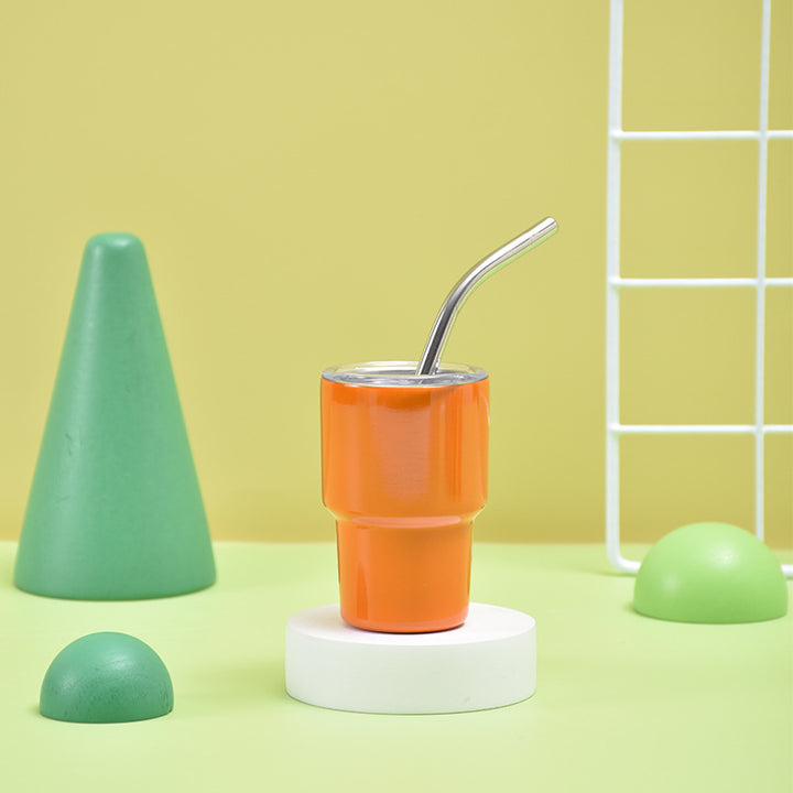 Unisex Insulated Drinking Cup with Stainless Steel Straw Bowlift