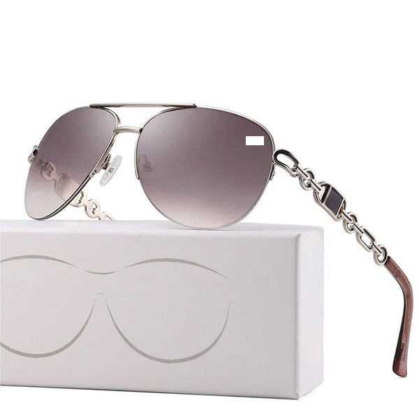 Women Aviator Sunglasses with Fashionable Chain Detail Bowlift