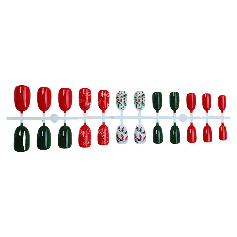 Artificial nail set with festive Christmas designs Bowlift