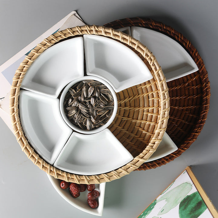 Multi-Compartment Serving Platter Bowlift