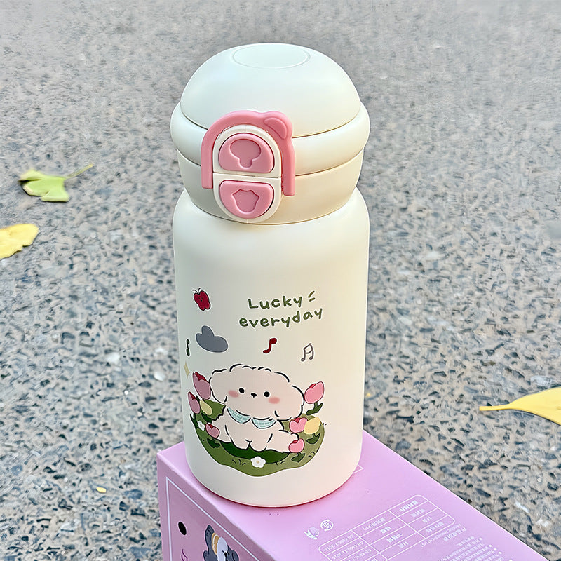 Women's Insulated Drinking Bottle with Cute Animal Design Bowlift