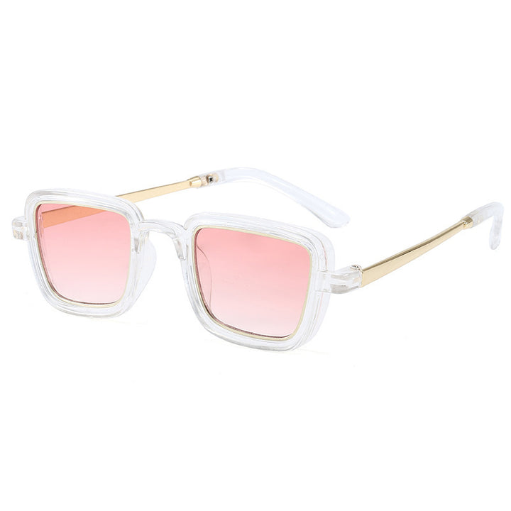 Women's square sunglasses with transparent frame and gold accents Bowlift